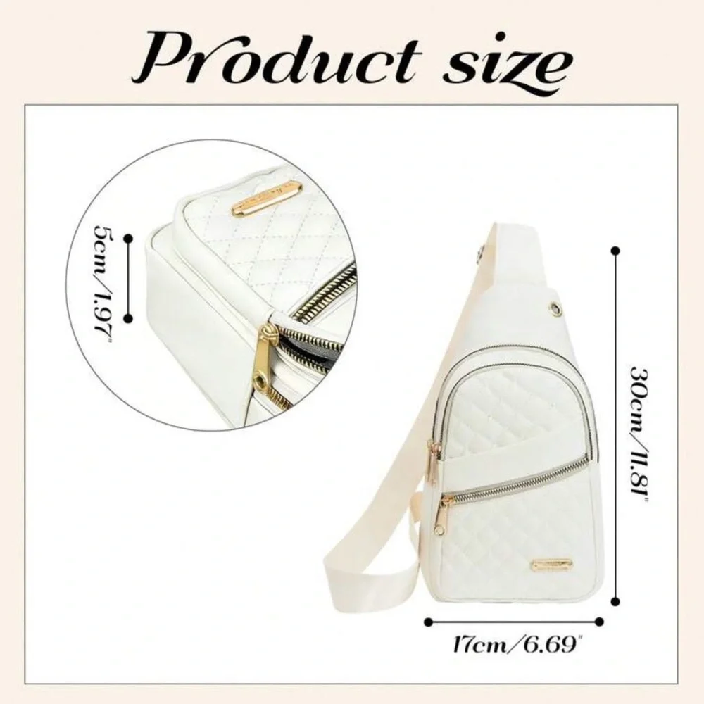 White‎ Quilted Crossbody Bag